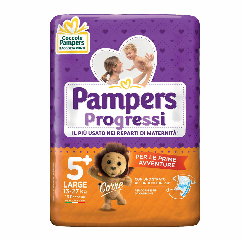 Pampers Progressi Large (13-27 Kg) 19 Pannolini, , large