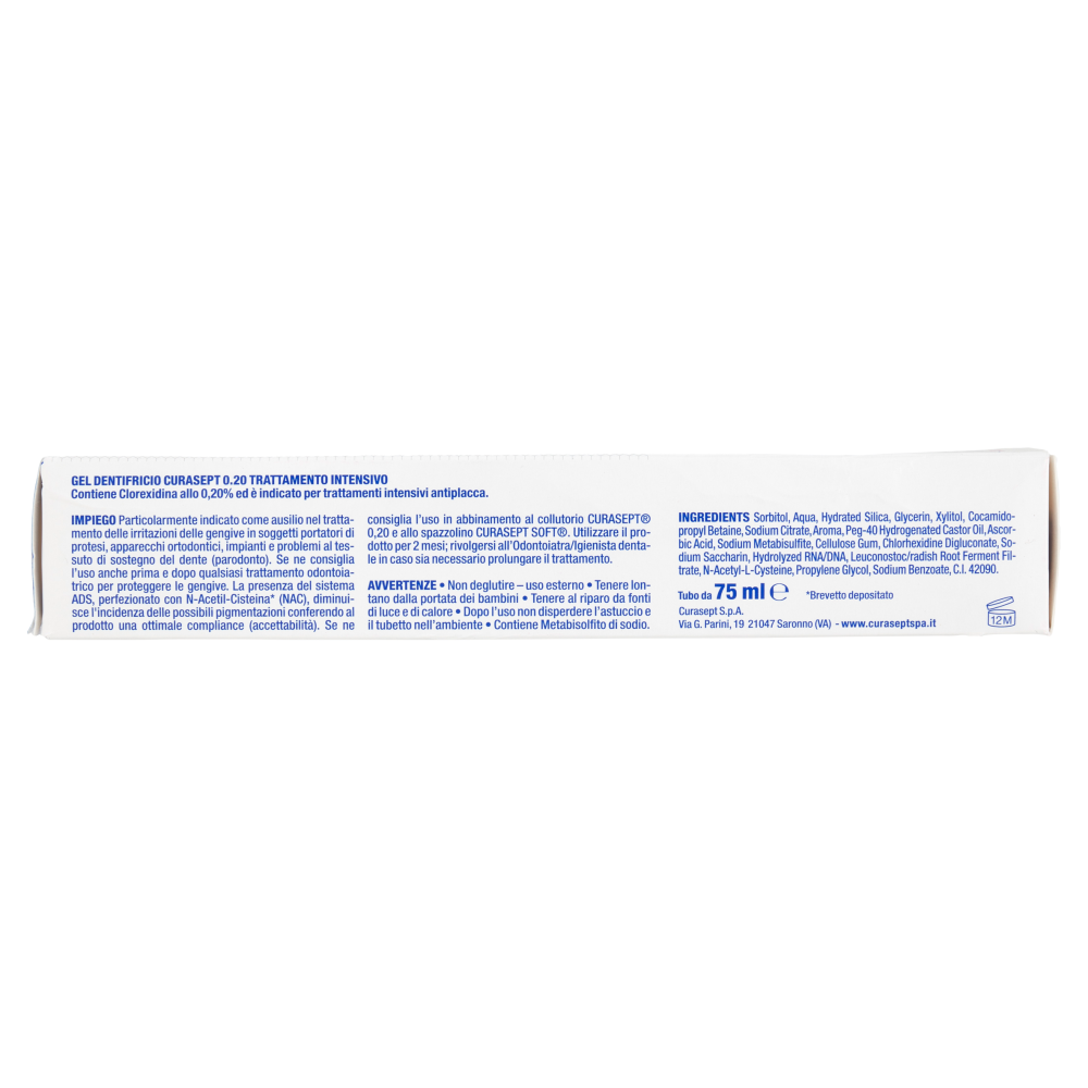 Curasept Gel Dentifricio Trattamento Intensivo Clorexidina 0.20 75 ml, , large