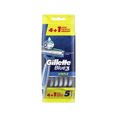 Gillette Blue3 Rasoio Simple x4 con 1 Ricarica