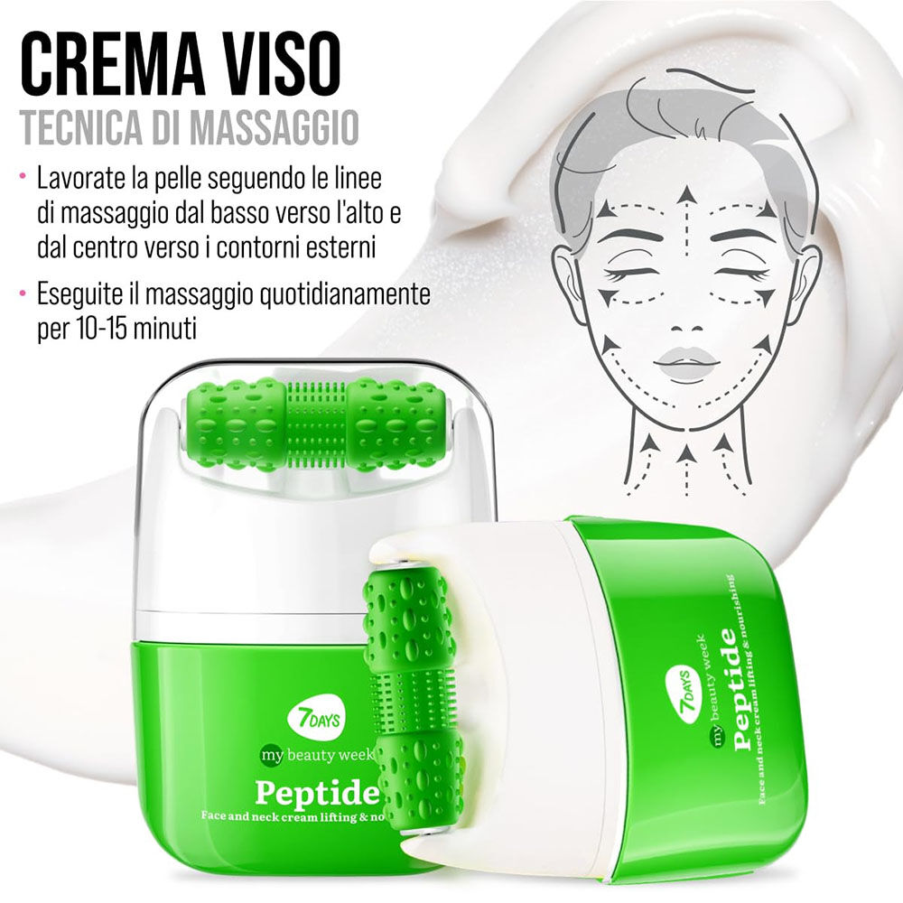 7Days Crema Viso Peptidi con Massaggiatore Eeffetto Lifting e Idratante 40 ml, , large