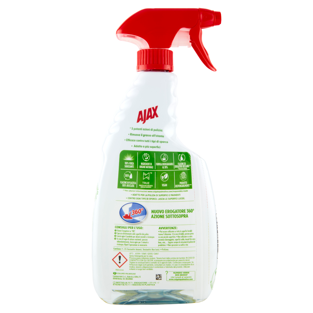 Ajax Detersivo Spray Sgrassatore Universale 600ml, , large
