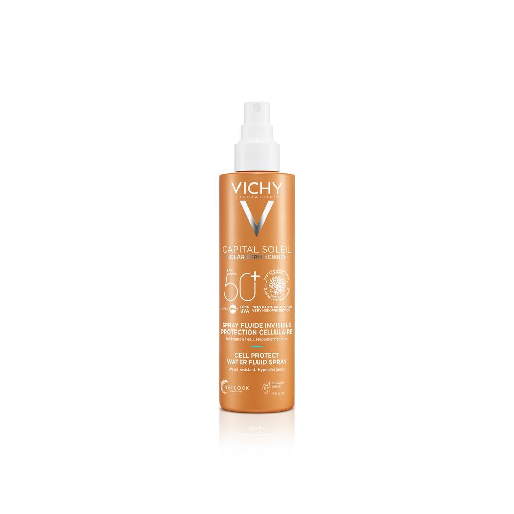 Vichy Capital Soleil Cell Protect Fluido Ultra Leggero Spray Protezione Alta Spf 50 200 ml, , large