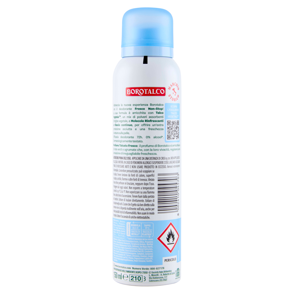 Borotalco Deodorante Spray Fresco 150ml, , large