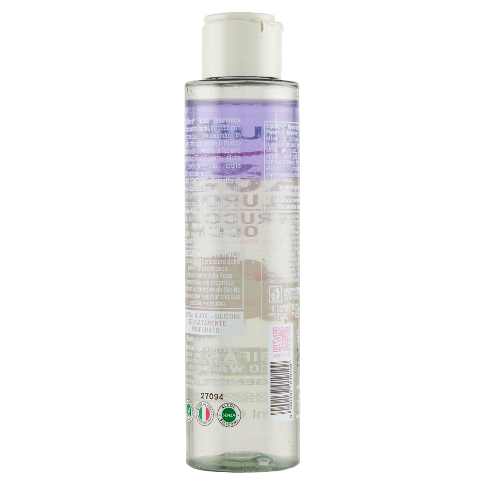 Equilibra Rosa Ialuronica Struccante Occhi Bifasico Trucco Waterproof 125 ml, , large