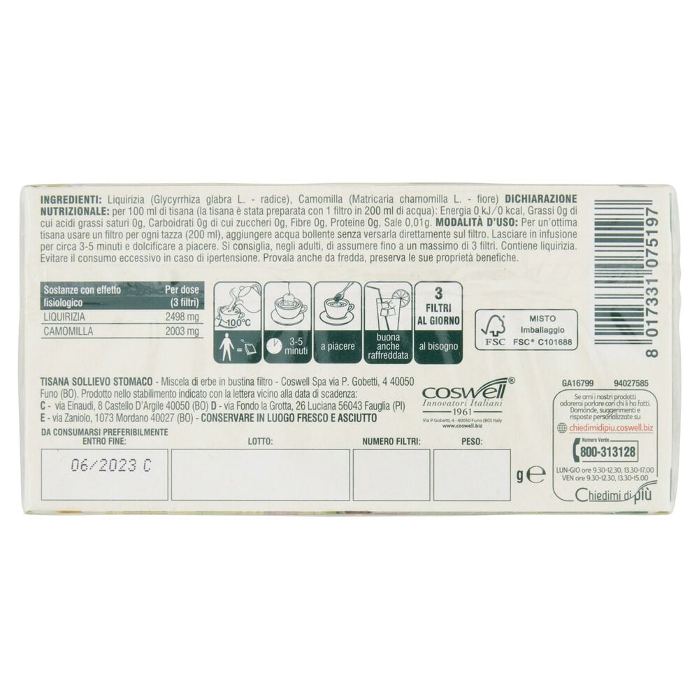 L'Angelica Nutraceutica le Tisane Sollievo Stomaco 20 Filtri 30 g, , large