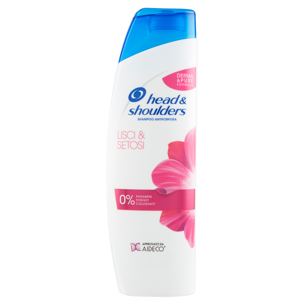 Head & Shoulders Lisci e Setosi Antiforfora con Controllo del Crespo Shampoo 225mlml, , large