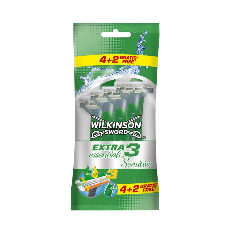 Wilkinson Rasoio Extra 3 Sensitive 4+2 Pezzi - -