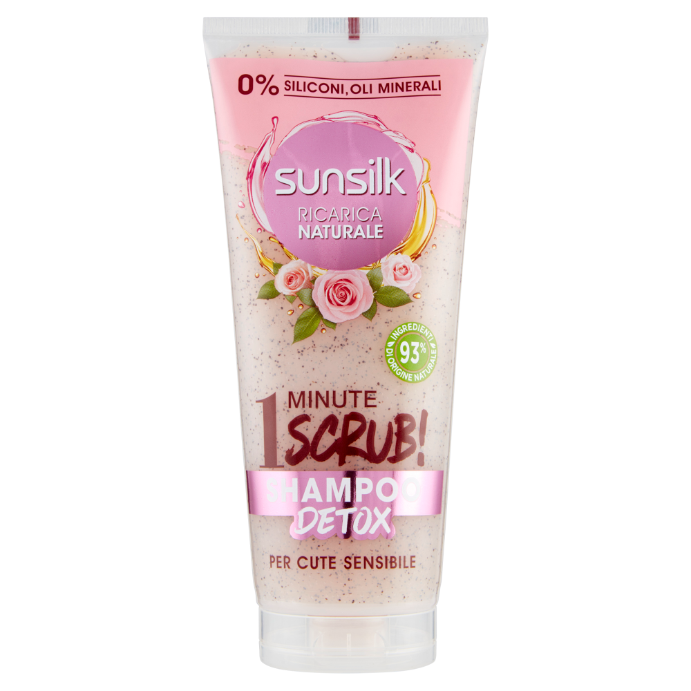 Sunsilk Ricarica Naturale 1 Minute Scrub! Shampoo Detox per Cute Sensibile 200 ml - -