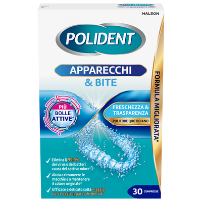 Polident Compresse Apparecchi e Bite 30 Compresse