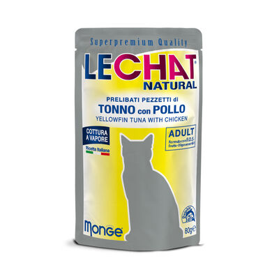 LeChat Natural Prelibati Pezzetti di Tonno con Pollo 80 g