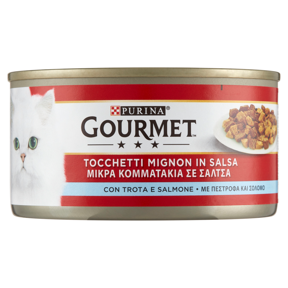 Purina Gourmet Tocchetti Mignon in Salsa con Trota e Salmone 195 g - -
