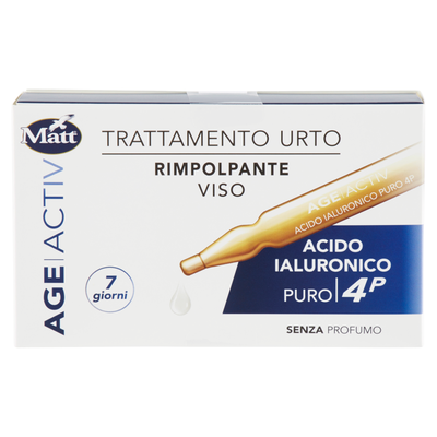 Matt Age Activ Trattamento Urto Rimpolpante Viso Acido Ialuronico Puro 4P 7 x 2 ml