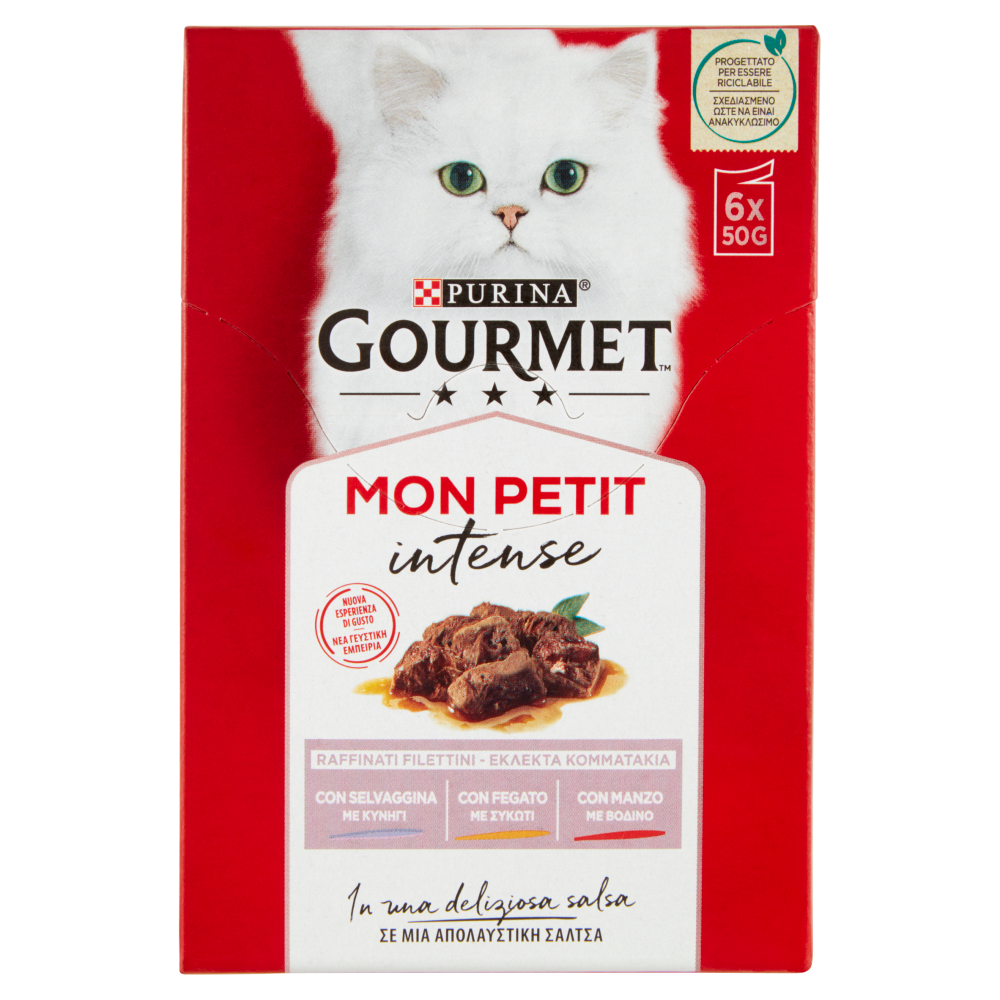 Gourmet Mon Petit Filettini Intense cotti in Salsa Manzo,Fegato,Selvaggina 6x50 g - -