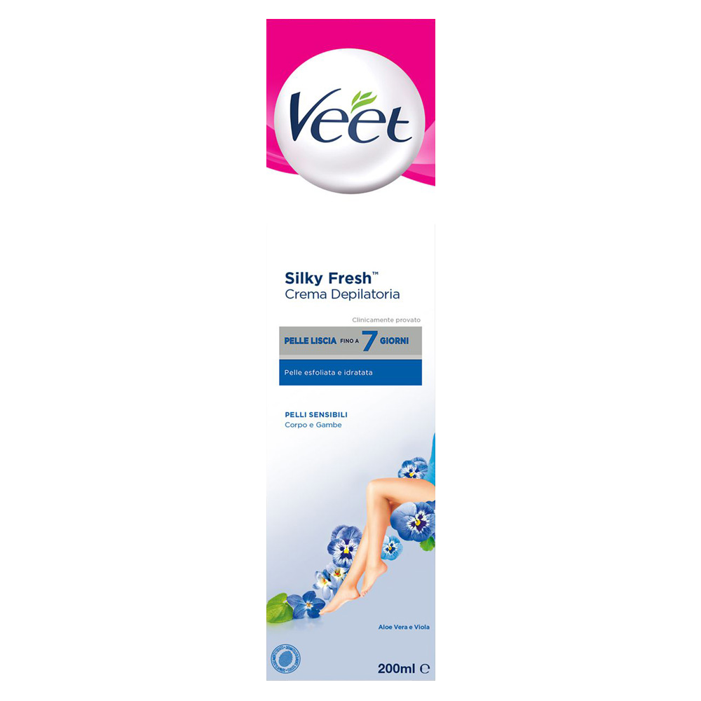 Veet Crema Depilatoria Pelli Sensibili Silky Fresh Technology 200 ml - -
