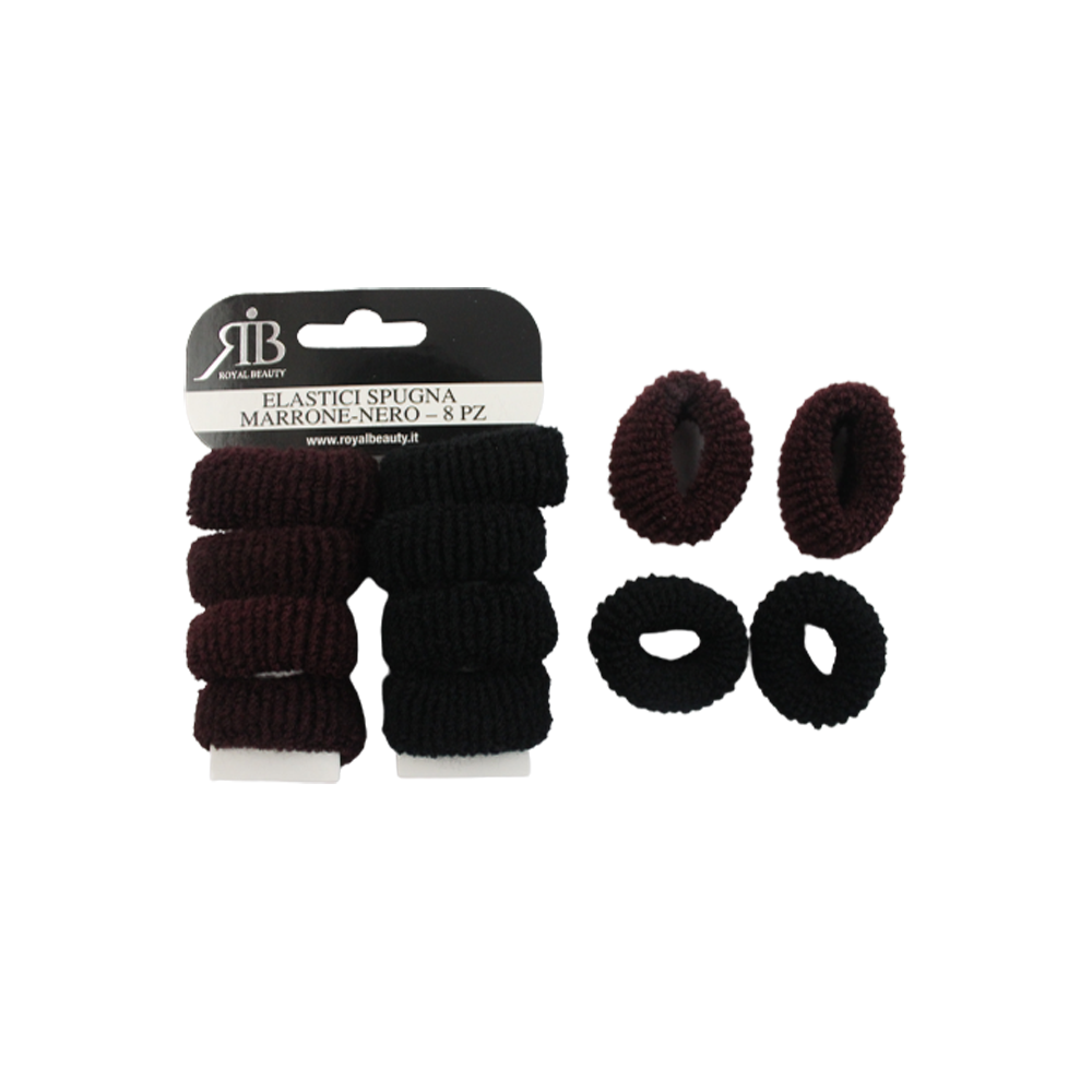 Royal Beauty Elastici Spugna Marrone e Nero 8 Pz - -
