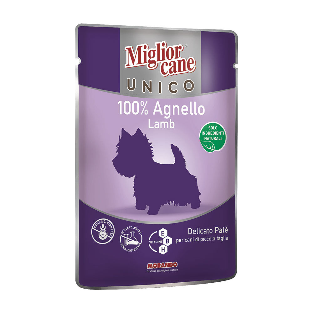 Migliorcane Unico Delicato Patè Agnello 100 g, , large