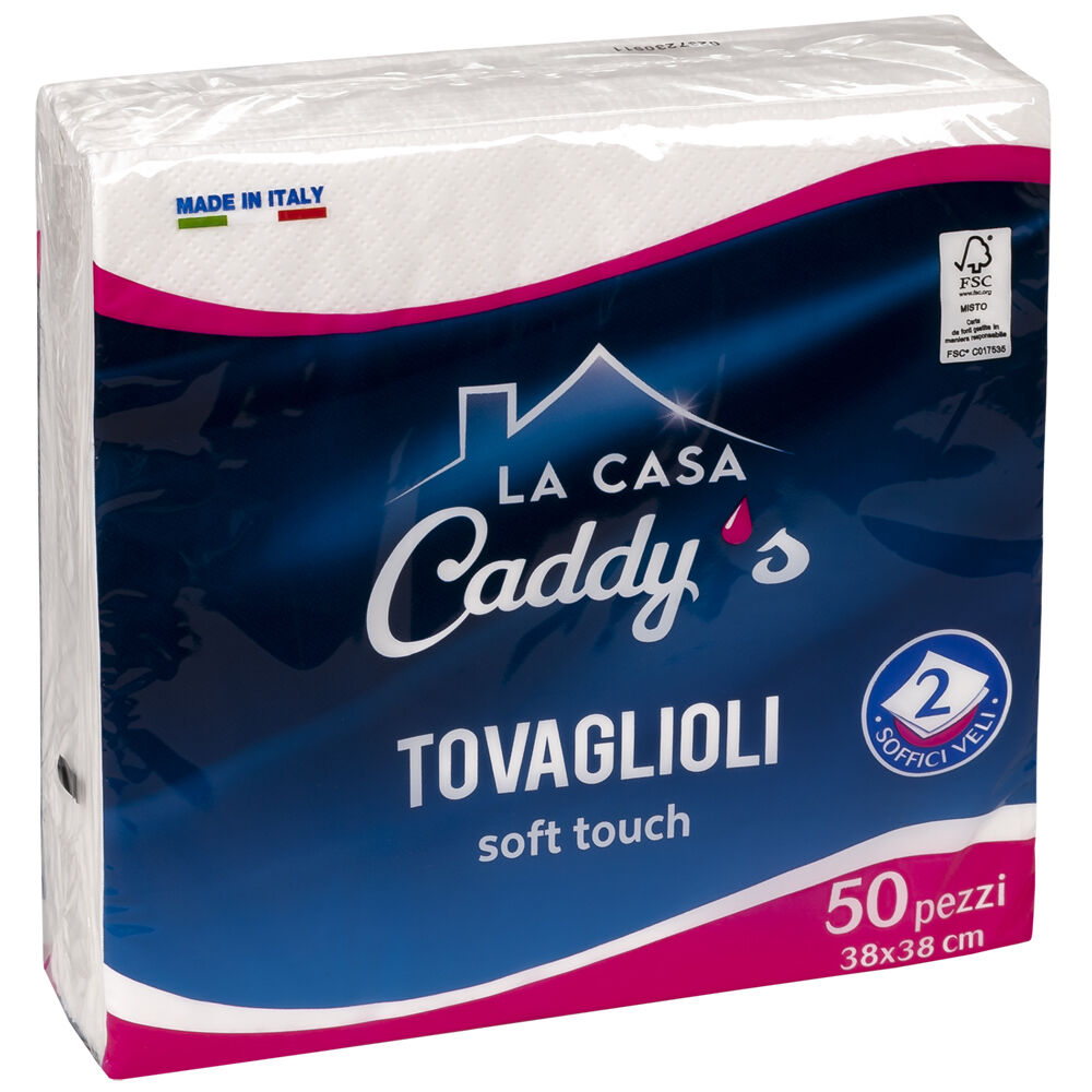 Caddy's Tovaglioli Bianchi 38x38 50 Pezzi, , large