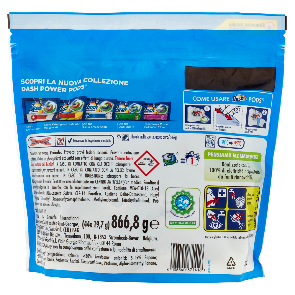 Dash Pods Salvacolore Detersivo Lavatrice 44 Pezzi, , large