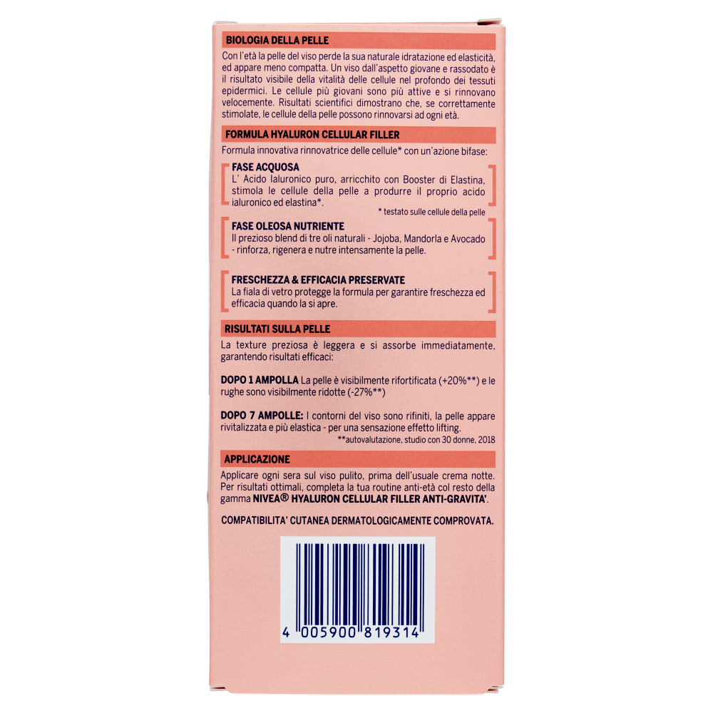 Nivea Hyaluron Cellular Filler Anti-Gravit&agrave; + Ricompattante Ampolle 7 Notti, , large