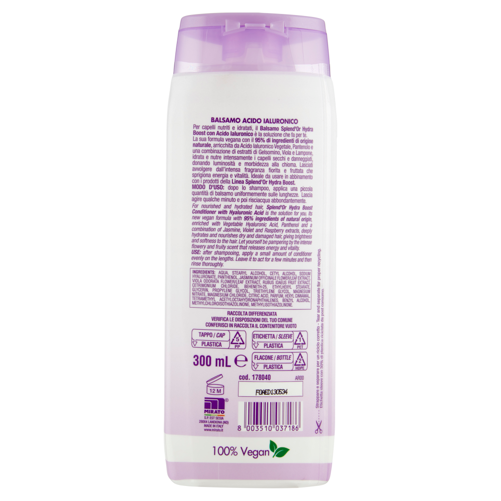 Splend'Or Balsamo Acido Ialuronico Hydra Boost Idratante 300 ml, , large