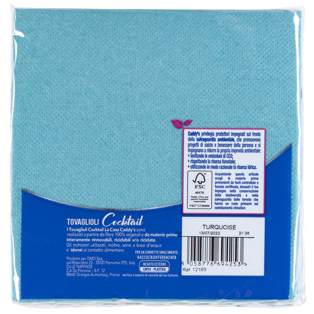 Caddy's Tovaglioli 24x25 Turchese 40 Pezzi, , large
