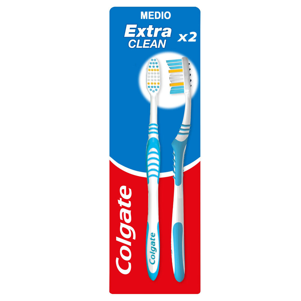 Colgate Spazzolino Extra Clean Medio 2 Pezzi, , large
