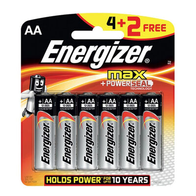 Energizer Max AA Stilo 6 Batterie