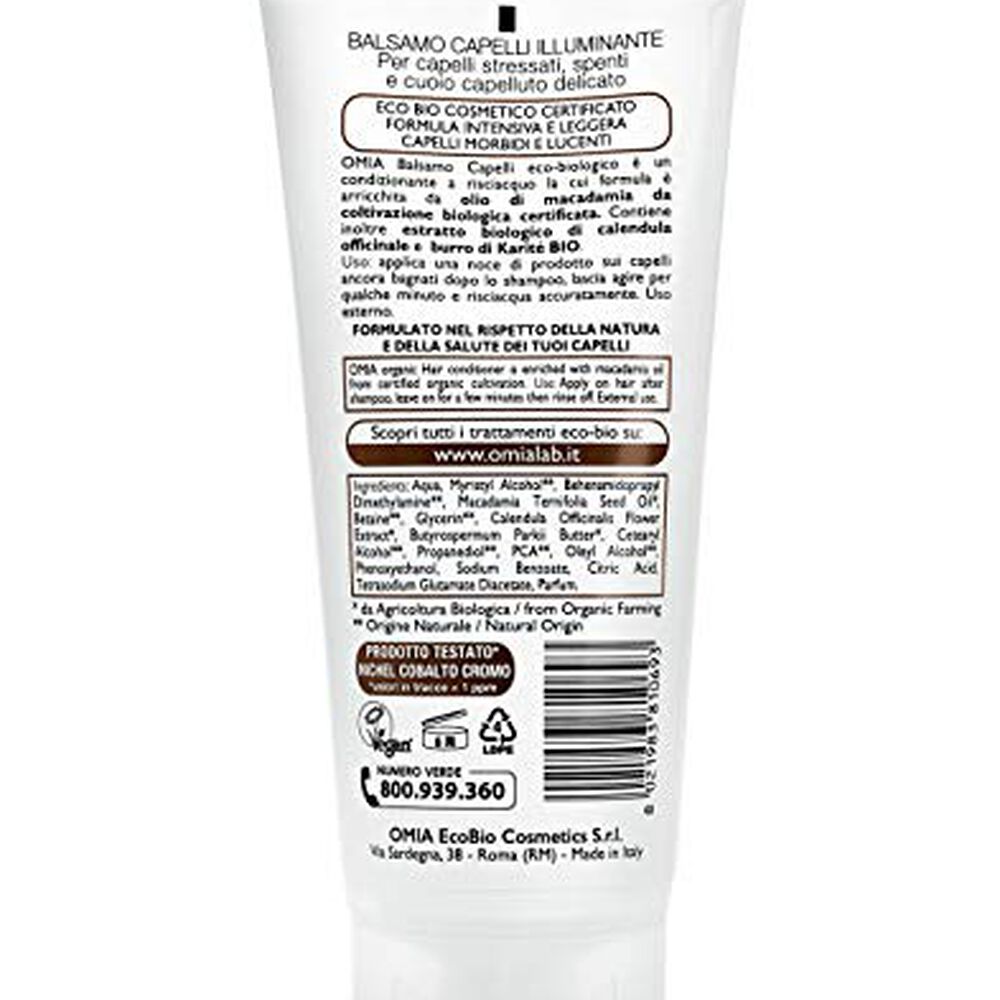 Omia Ecobiologico Capelli Olio di Argan Balsamo 180 ml, , large