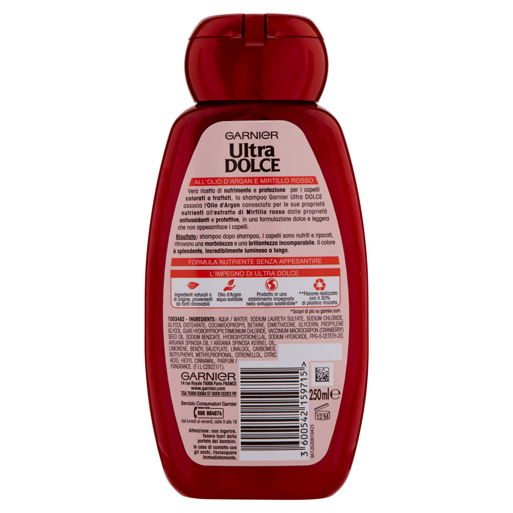 Ultra Dolce Olio d'Argan e Mirtillo Shampoo 250ml, , large