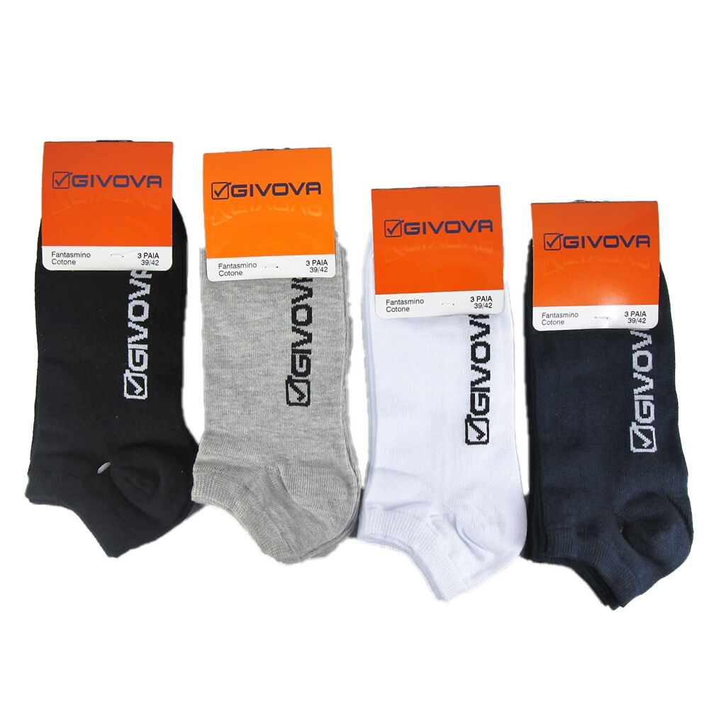 Givova Fantasmini in Cotone Bianco 3 Paia Taglia 43/46, , large