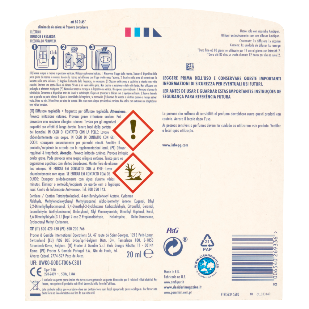 Ambi Pur Lenor Risveglio Primaverile Profumatore per Ambienti Elettrico Starter Kit, , large