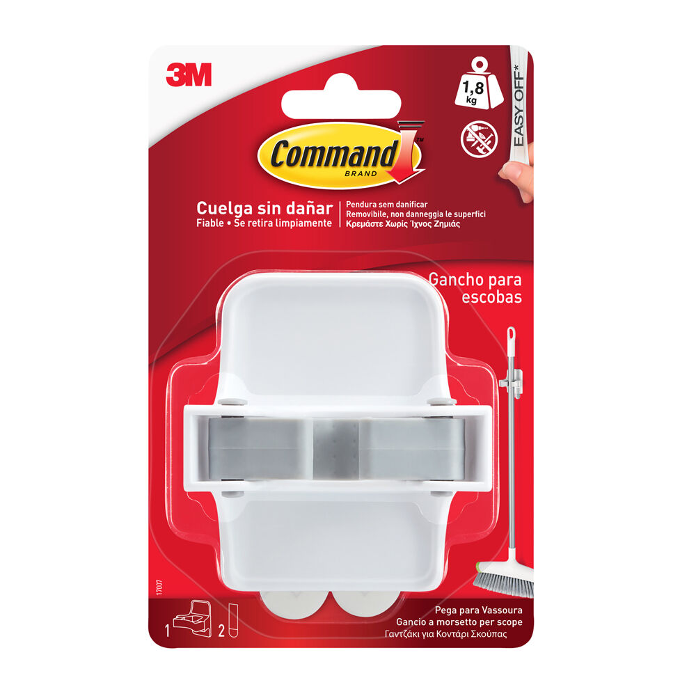 Command™ Gancio Adesivo da Parete per Scope Colore Bianco - -