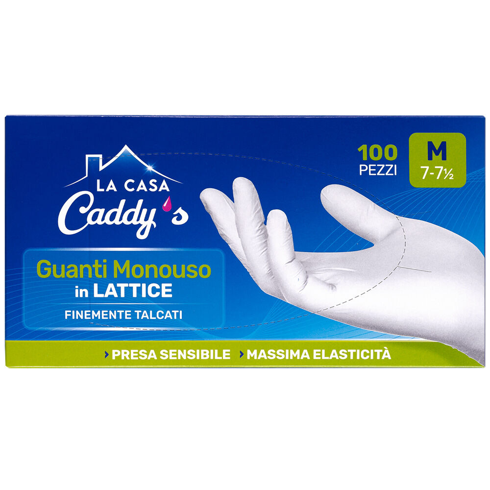 Caddy's Guanti Monouso in Lattice Taglia M 100 Pezzi, , large
