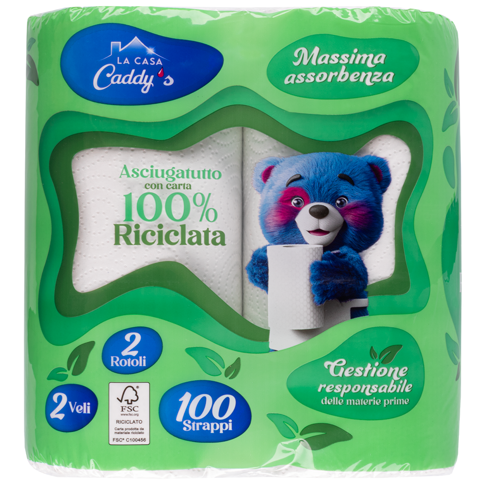 La Casa Caddy's Asciugatutto Riciclato 2 Rotoli, , large