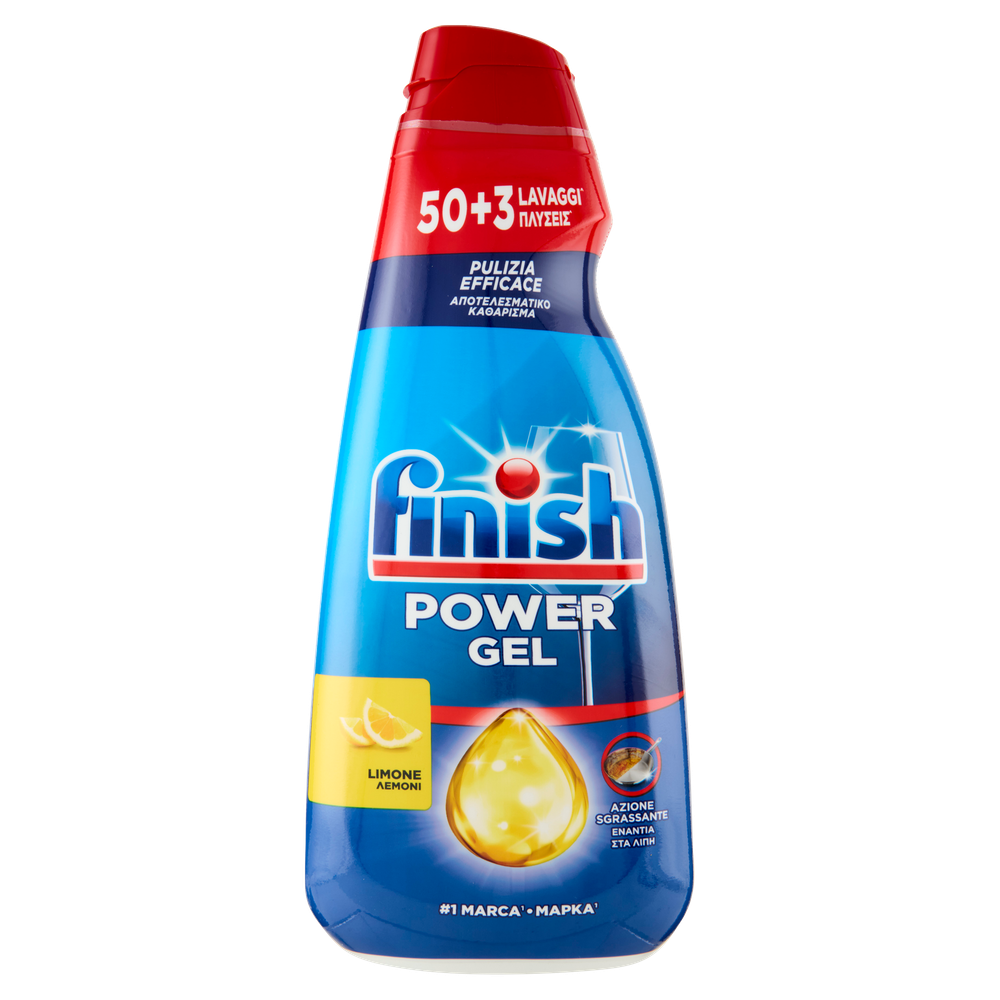 Finish Power Gel Limone liquido lavastoviglie 50+3 lavaggi, , large