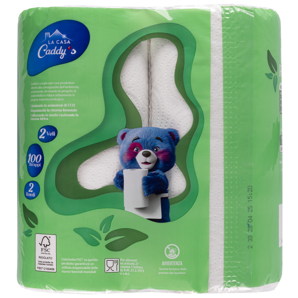 La Casa Caddy's Asciugatutto Riciclato 2 Rotoli, , large