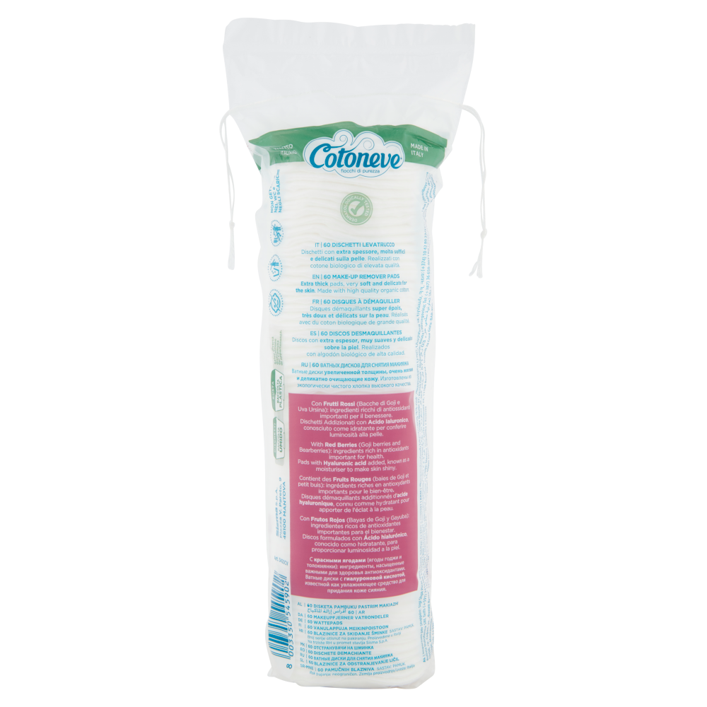 Cotoneve Frutti Rossi e Acido Ialuronico 60 Dischetti, , large