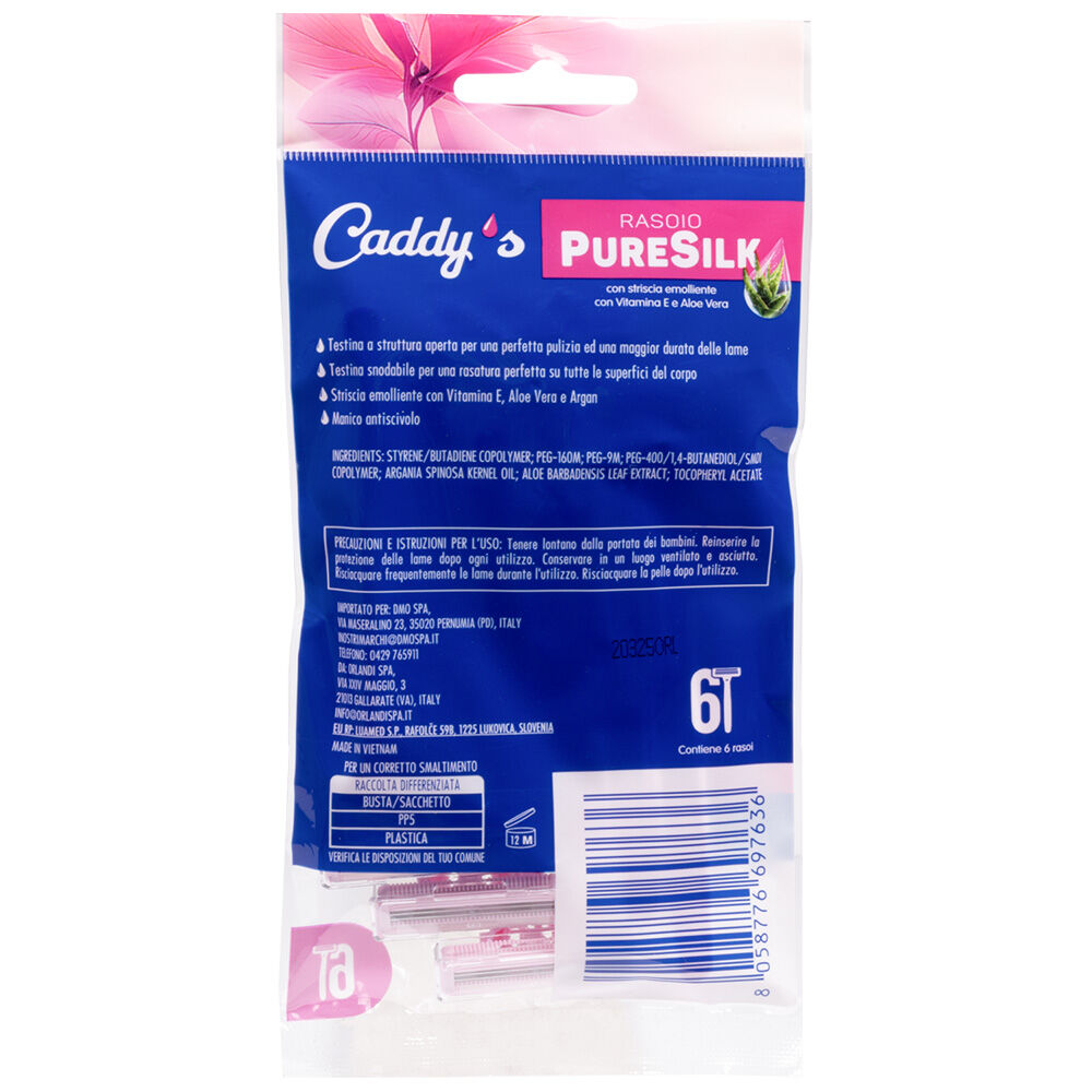 Caddy's Puresilk Rasoio Donna 6 Pezzi, , large