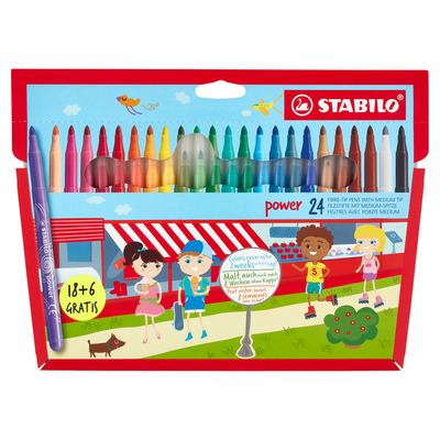 Stabilo Power Pennarelli Punta Media Astuccio 18 + 6 pz