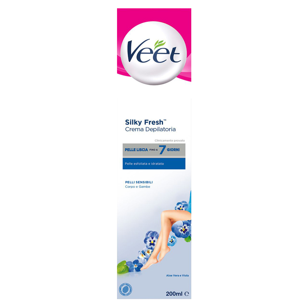 Veet Crema Depilatoria Pelli Sensibili Silky Fresh Technology 200 ml, , large