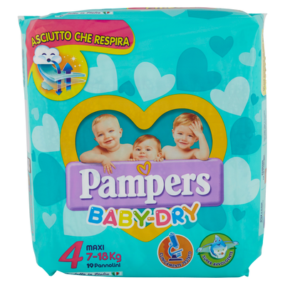 Pampers Baby Dry 4 Maxi 7-18 Kg 19 Pannolini