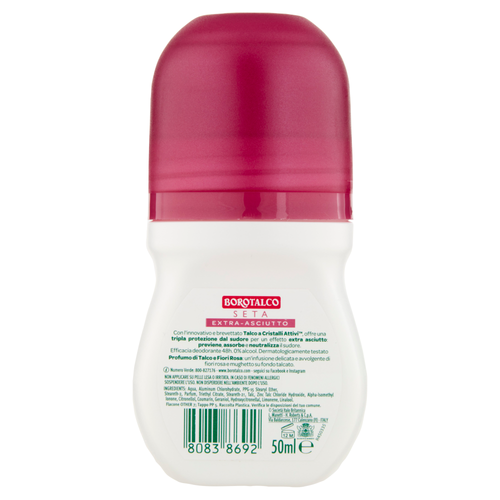 Borotalco Seta Profumo di Talco e Fiori Rosa Deo Roll On 50 ml, , large