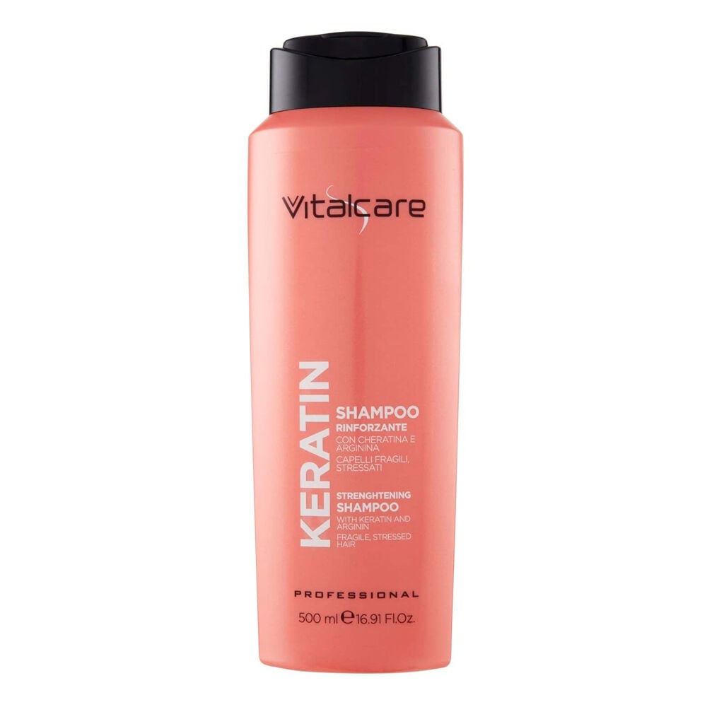 VITALCARE Keratin - Shampoo Rinforzante e Rigenerante per Capelli Fragili e Stressati 500 ml - Immagine 3