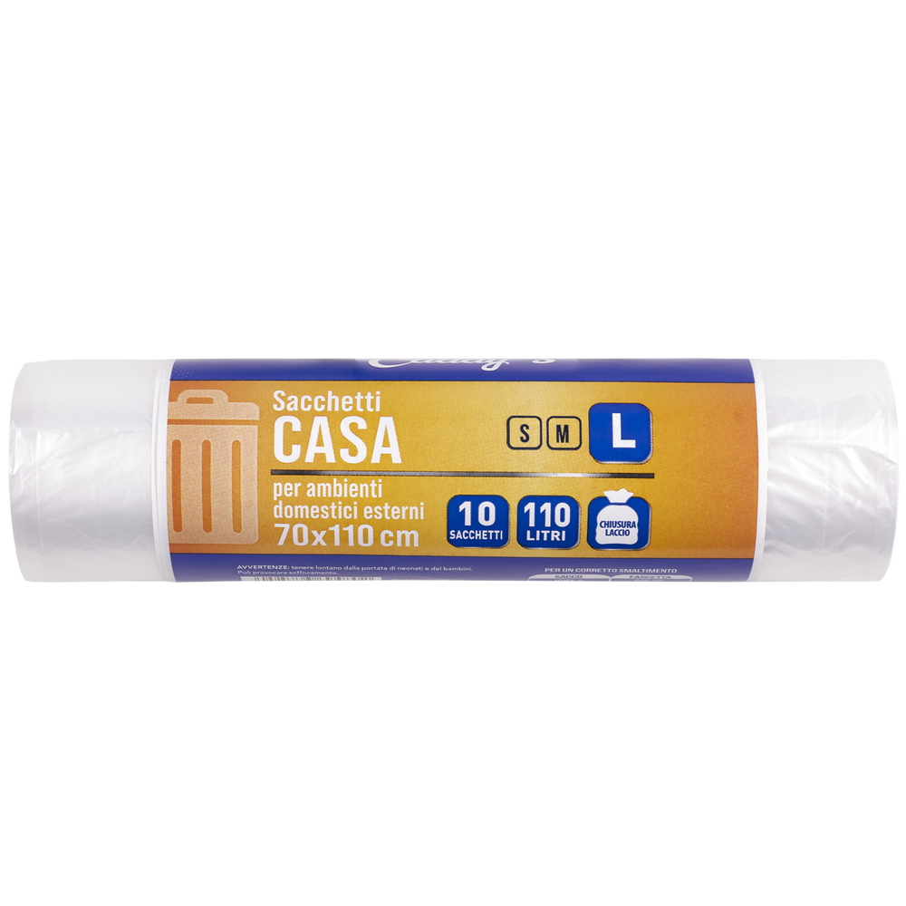Caddy's Sacchetti L Trasparente 70x110 10 Pezzi, , large