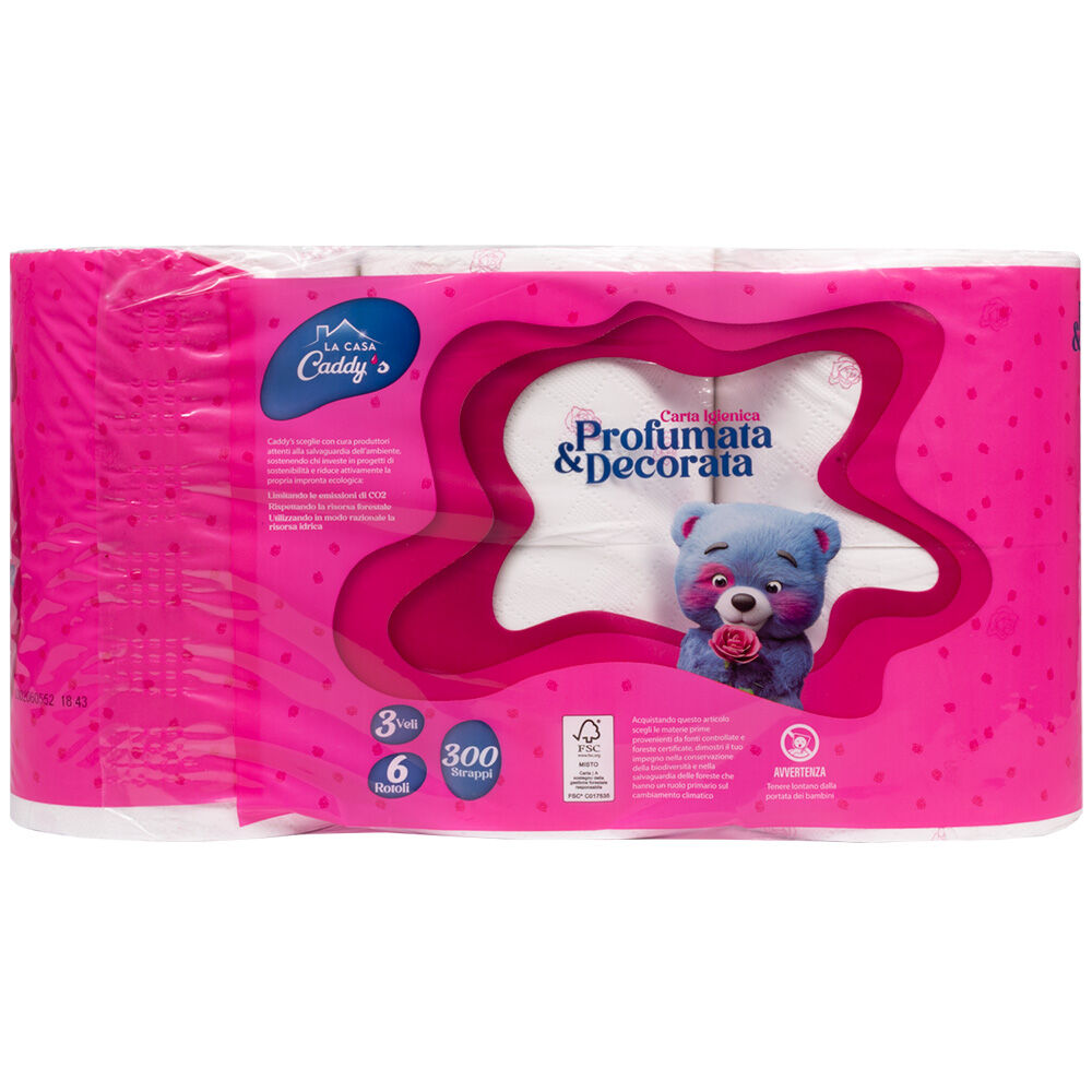 La Casa Caddy's Carta Igienica Profumata e Decorata 6 Rotoli ,  La Casa Caddy's Carta Igienica Profumata e Decorata 6 Rotoli , , large