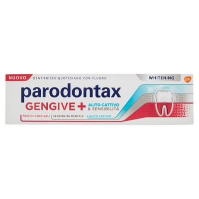 Parodontax Dentifricio Quotidiano con Fluoro Whitening Gengive + Alito Cattivo & Sensibilità 75 ml