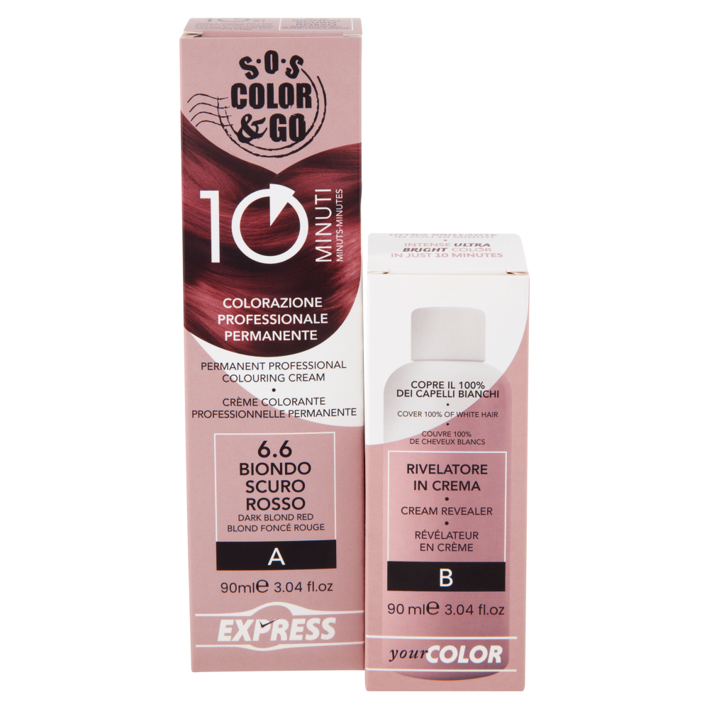 Alama SOS Colorazione Permanente e Rivelatore in Crema 6.6 Rosso 90ml - -