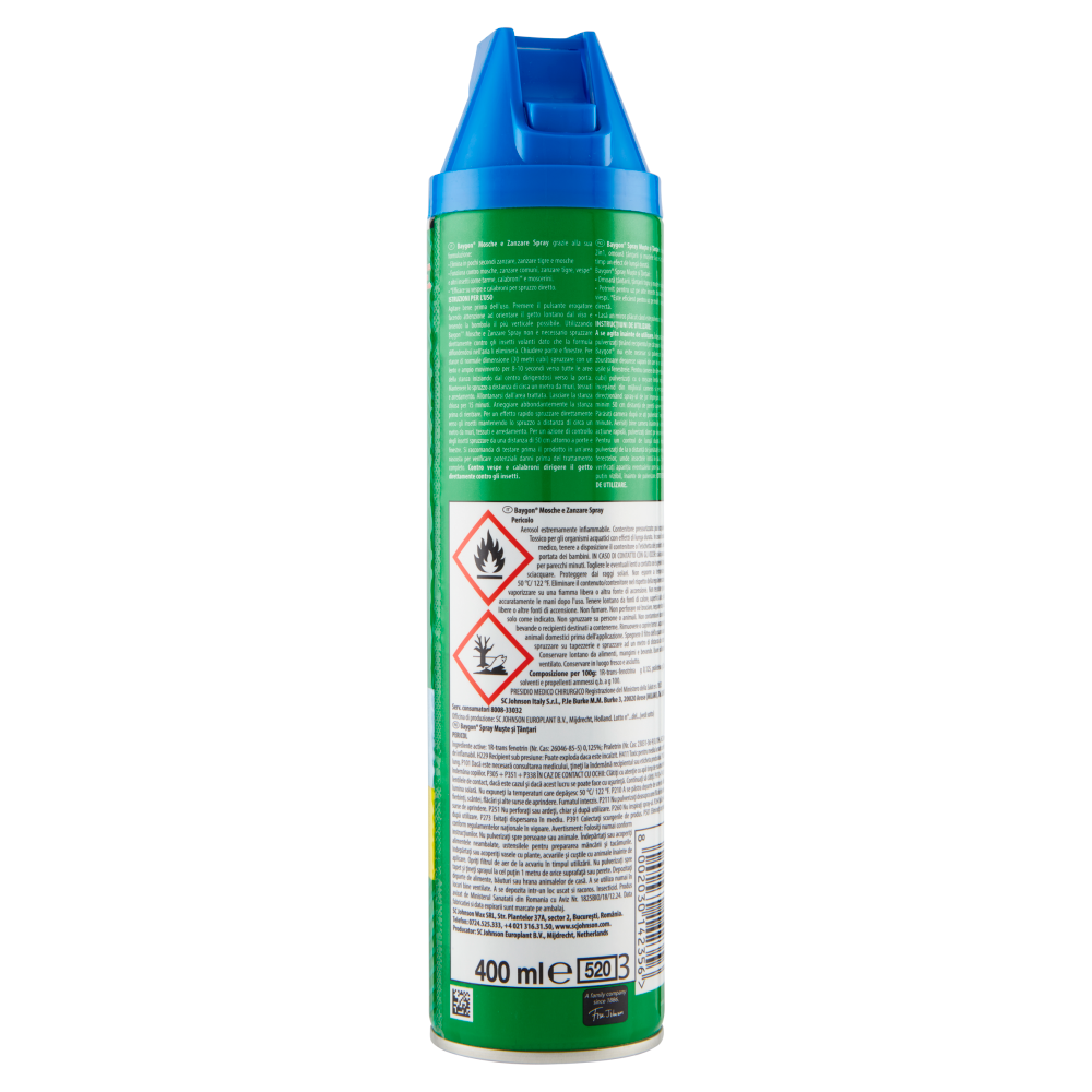 Baygon Mosche e Zanzare Spray 400 ml, , large