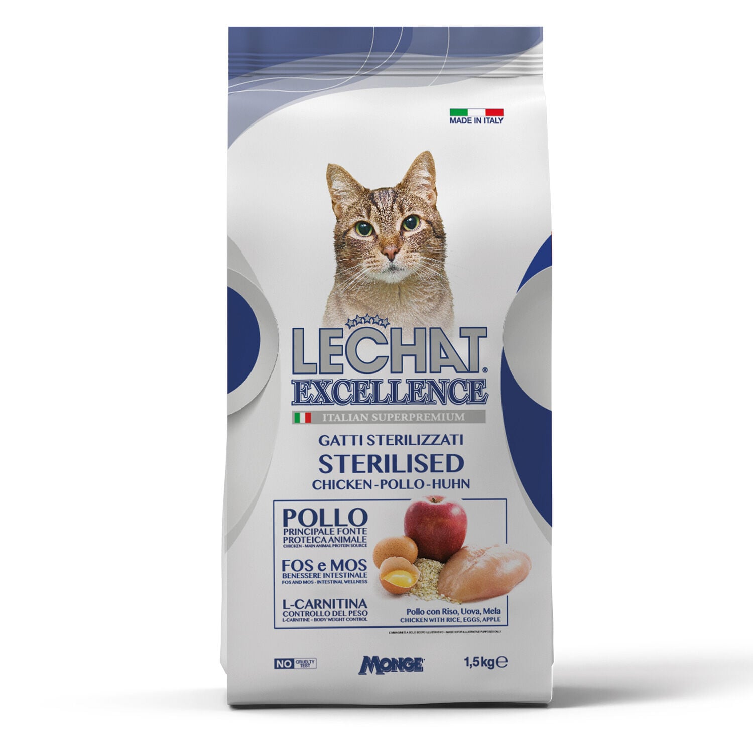 Monge & C. Spa Lechat Excellence Sterilised Pollo 1,5 Kg - Immagine 3