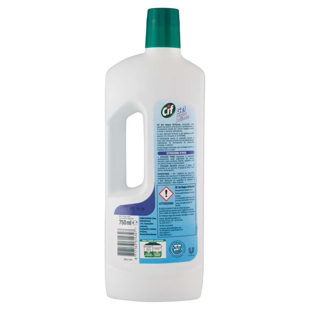Cif Gel Bagno Brillante 750 ml, , large